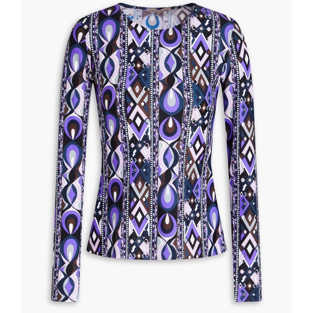 Pucci printed stretch jersey top